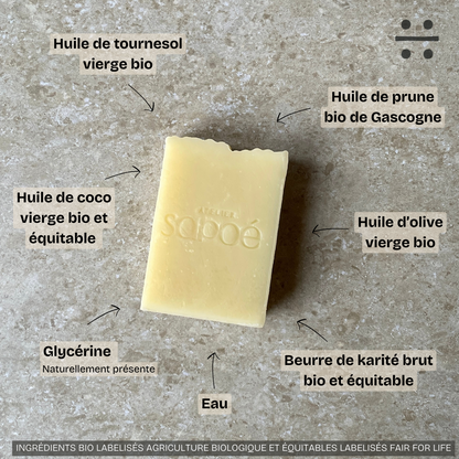 Savon à l'huile d'amandon de prune bio de Gascogne